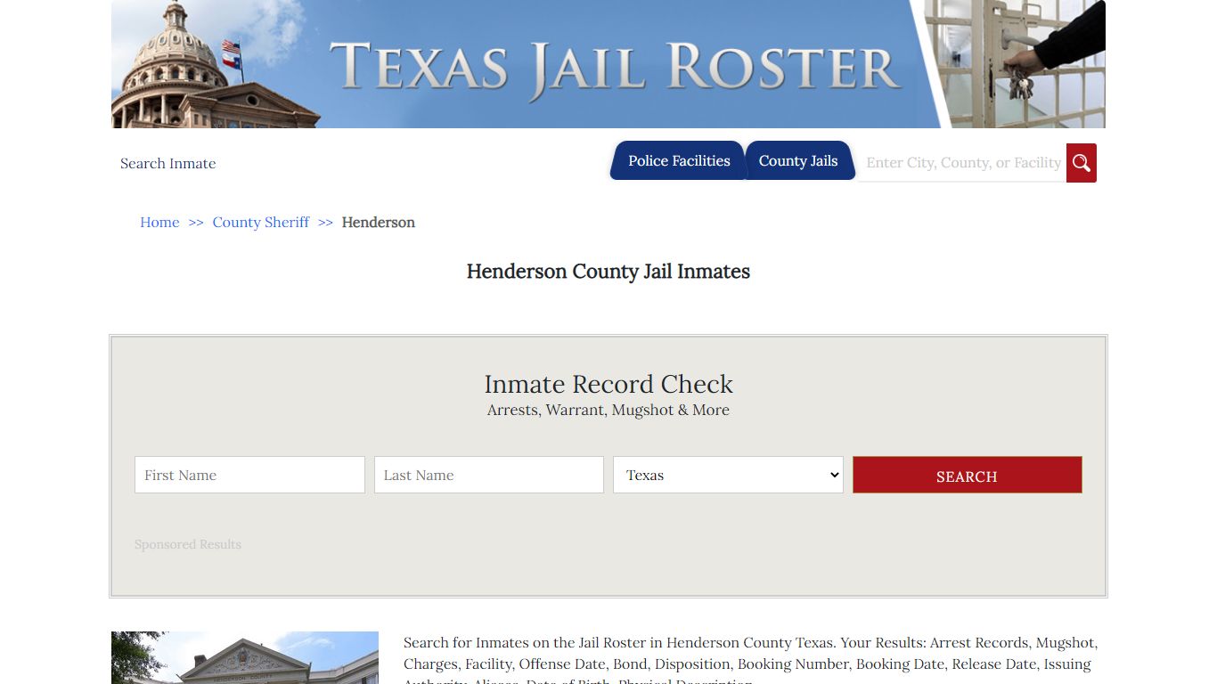 Henderson County Jail Inmates - Jail Roster Search